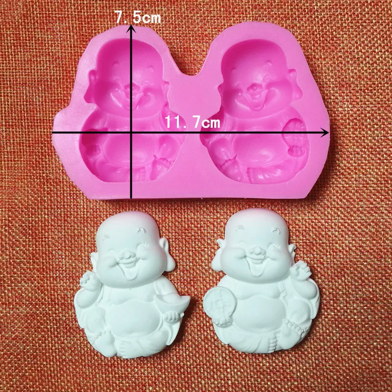 1396 тиллвелл силиконовые 3D формы в виде смеющегося монаха Будды форма статуи