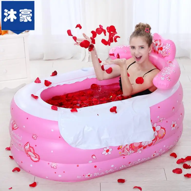Inflatable bath tub bathtub thickening adult folding bucket |