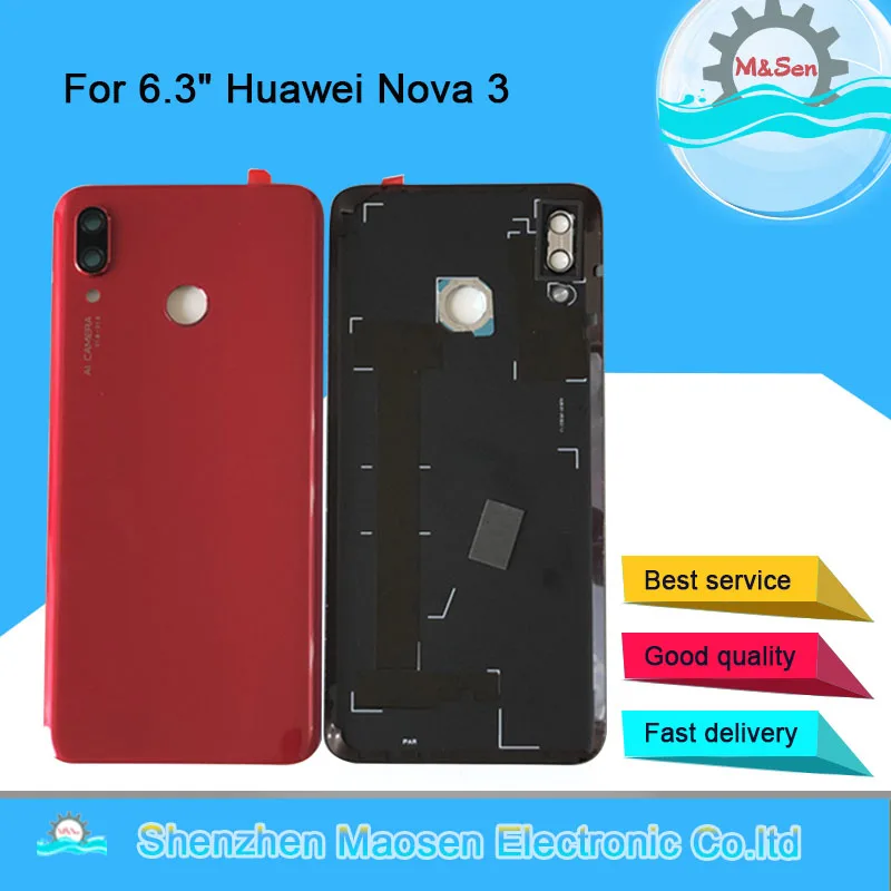 M& Sen для 6," huawei Nova 3 3D стеклянная задняя крышка для батареи чехол Корпус+ рамка для камеры стеклянный объектив+ вспышка+ наклейка+ Инструменты