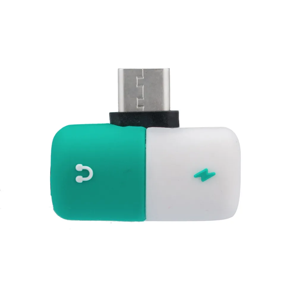 Капсула таблетки 2 в 1 Наушники Аксессуары зарядный кабель Тип c otg usb c до 3,5 мм Адаптер наушников Аудио зарядки сплиттер уха