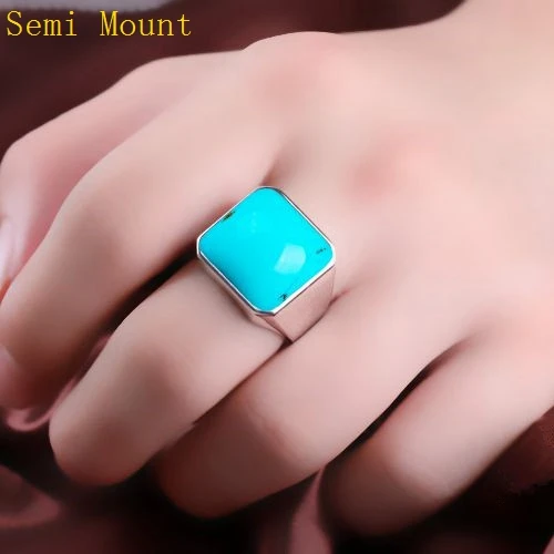 Мужское кольцо с полукреплением вечерние кольца из стерлингового серебра 925