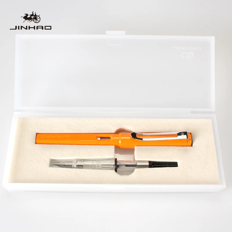 Jinhao 599A, двойные ручки, перьевая ручка, 0,5 мм+ 0,38 мм, набор чернильных ручек, роскошные подарочные ручки для письма, чехол - Цвет: 11