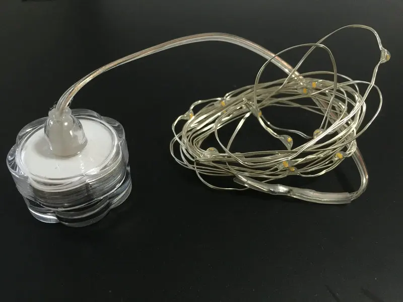 2m 20LED cell Operated Submersible floral Led tea light cooper wire moon flexible String lamp Xmas Christmas Wedding-White | Лампы и