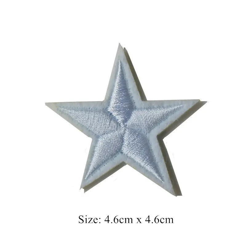 10 шт. белые вышитые нашивки со звездами Пришивные железные Значки для сумки под