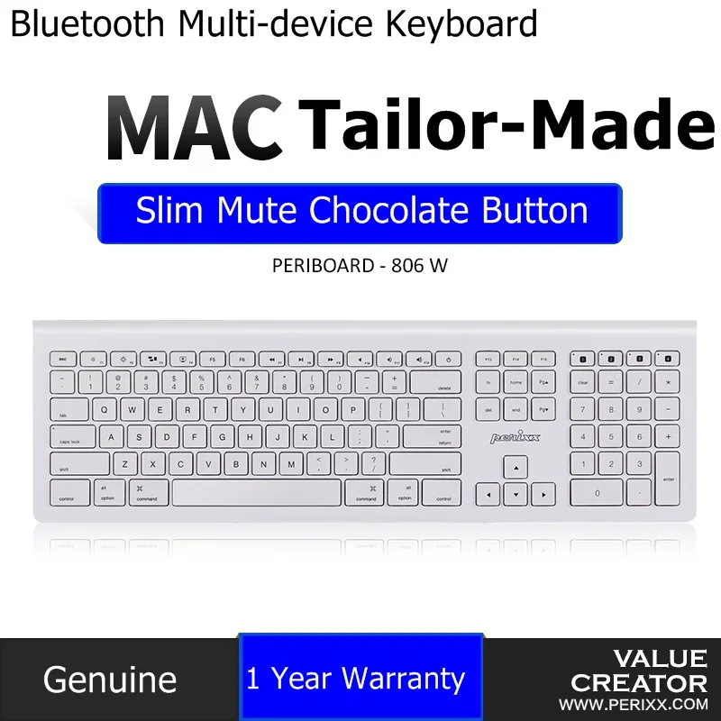 Новое поступление PERIBOARD-806-Bluetooth многофункциональная клавиатура для устройств бесшумные шоколадные клавиши, поддержка 4 устройств одновременно мультимедийный ярлык