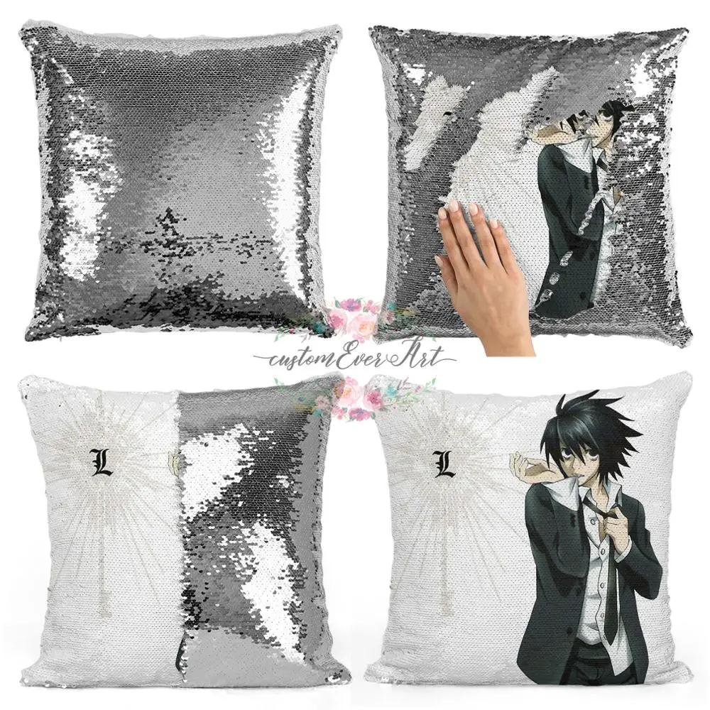Наволочка с блестками в виде русалки Death Note L декоративная подушка для дивана