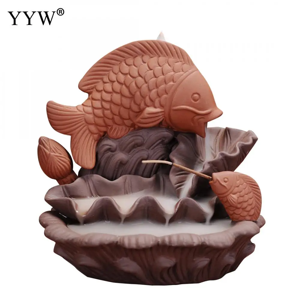 

Chinese Creative Censer Incense Holder Ceramic Aroma Backflow Cones Incense Burner Buddha Pottery Incense Cone Base Aromatherapy