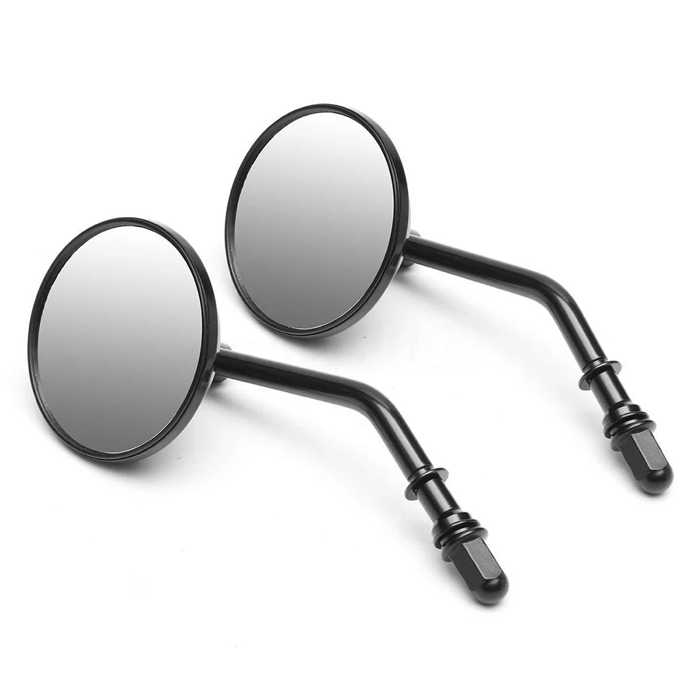 

New 2pcs Rounded Motorbike Rear Mirror Aluminium Alloy Rearview Mirrors For Harley