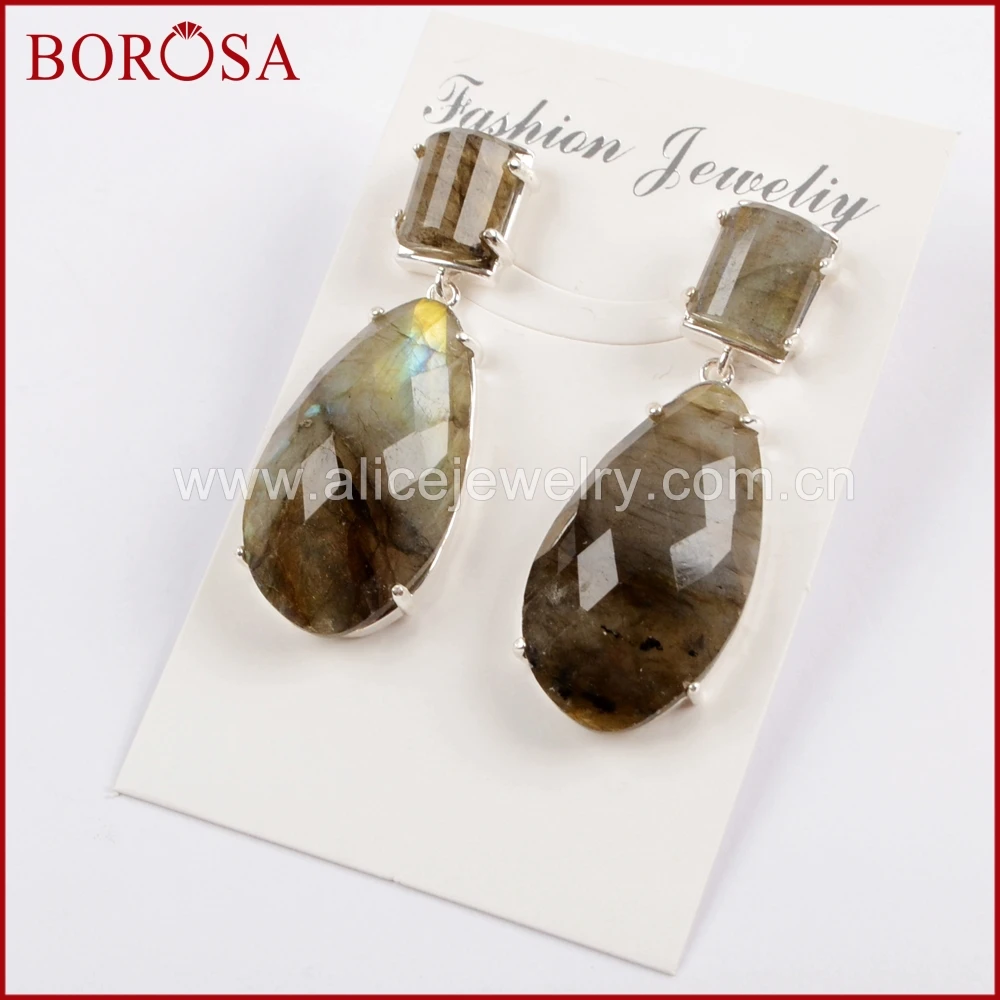 BOROSA 3/5 пар серебряных цветов микро проложить Подвески с фианитом многородные