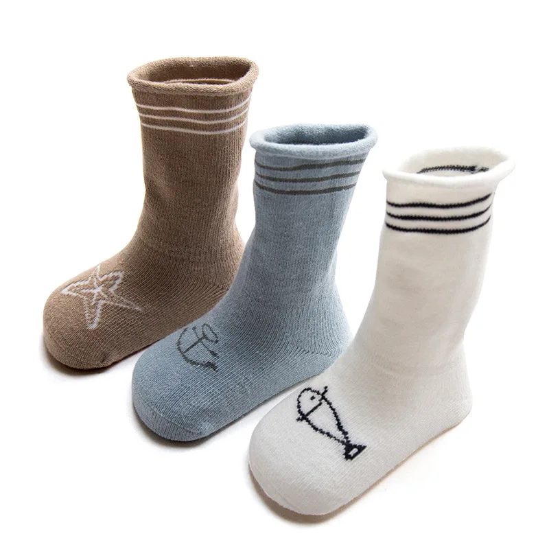 3 Pairs Cute Cotton Baby Tight Winter Fall Newborn Soft Boy Cat Pattern Kids Comfortable Girl Clothing | Мать и ребенок