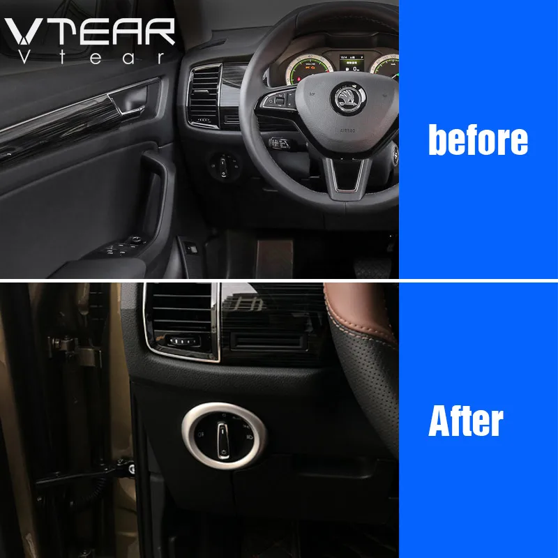 Vtear для Шкода Кадиак Skoda Kodiaq шкода кодиак аксессуары переключатель фар крышка