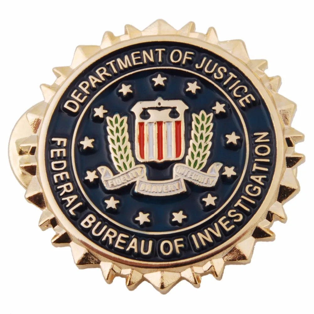 

US DEPARTMENT OF JUSTICE FEDERAL BUREAU OF INVERTIGATION METAL LAPEL BADGE