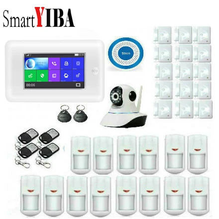 SmartYIBA Совместимость Amazon Alexa Wi Fi GSM сигнализация системы безопасности дома автоматический циферблат оповещения дистанционного брелока беспроводной - Цвет: YB10641