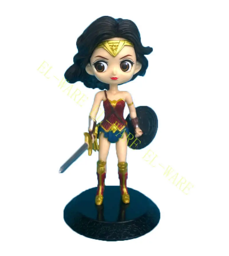 1 шт. DC Comics Wonder Woman Q Version Diana Justice League милые ПВХ Аниме фигурки Куклы Модель