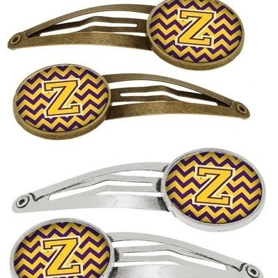 Каролинские сокровища CJ1041-ZHCS4 буквы Z Chevron фиолетовый и золотой заколки Заколки