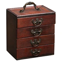 antique jewelry storage box organizer for necklace bracelet earrings 4 drawers make up storage boxes women dressing box