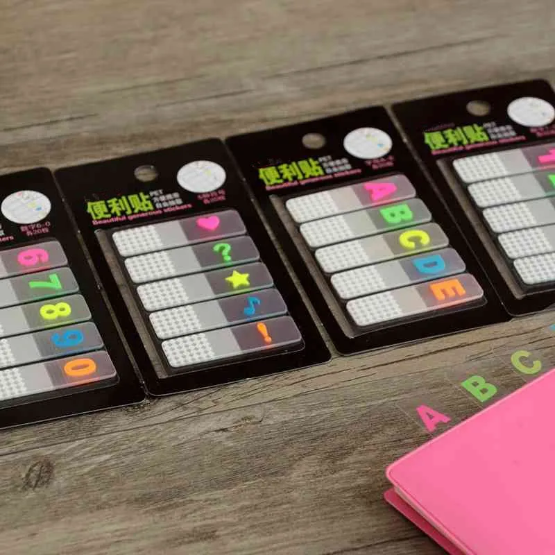 2019 цифры и буквы ПЭТ прозрачная липкая заметка блокнот для заметок цветные