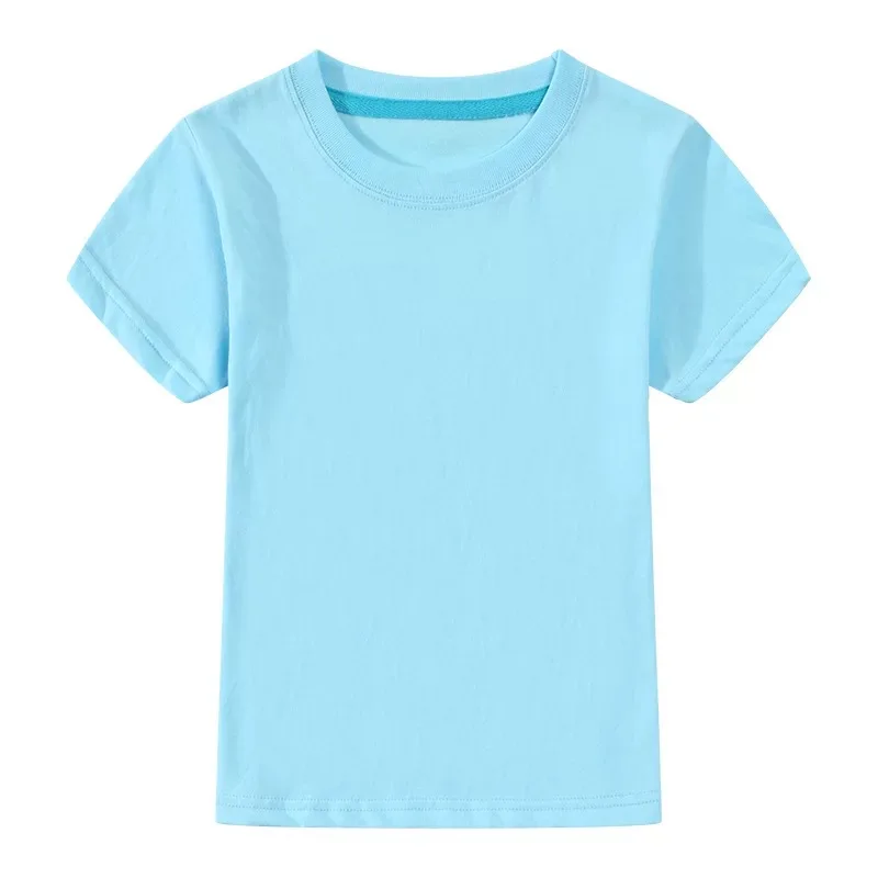 Новинка 2019 года футболка с рисунком для малышей возрастом от 3 до 14 лет Однотонная