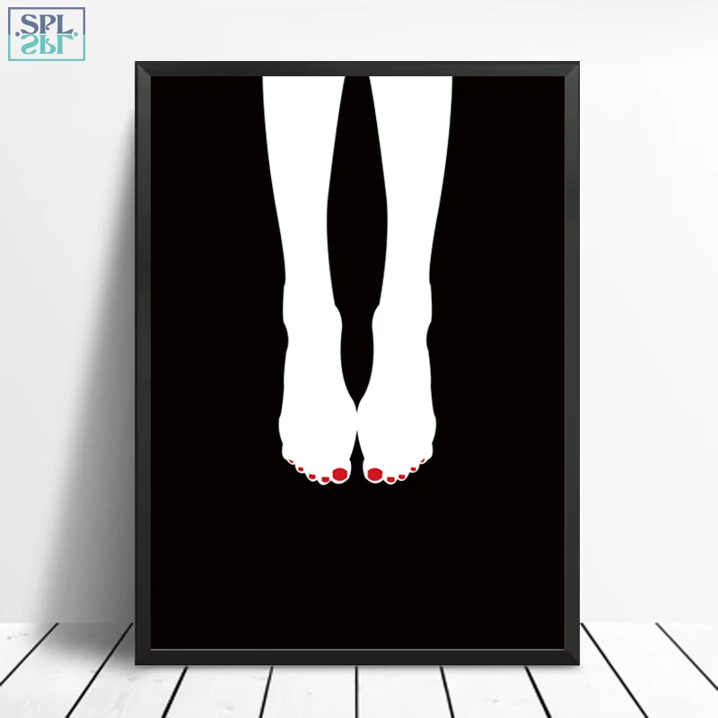 SPLSPL красный носок ручная ножка скандинавские настенные картины черный и белый