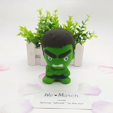 Мягкие медленно растущие игрушки супергероев из мягкой искусственной кожи, Железный человек, Человек-паук, Халк, мягкие игрушки для снятия стресса, игрушки для детей# TC - Цвет: F