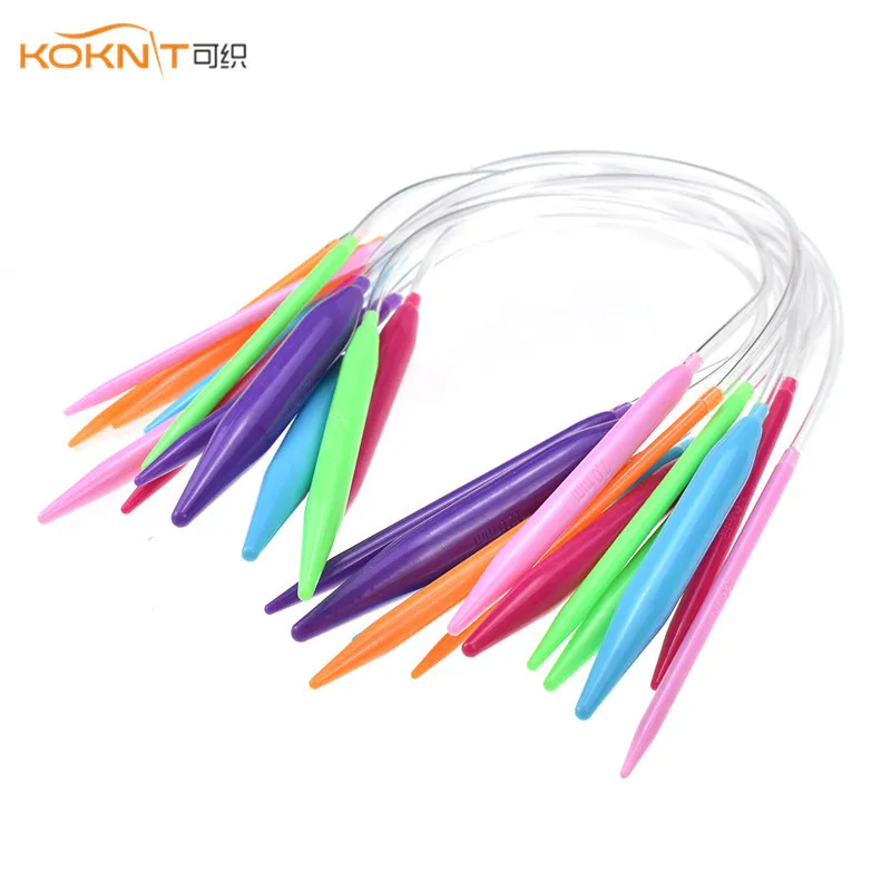 KOKNIT 12 шт. пластиковые круговые спицы 3 5 мм-12 мм гладкие для вязания инструменты