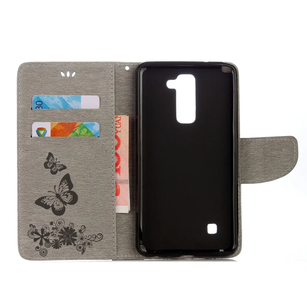 Задняя крышка с большим цветком бабочки для LG Stylo 2/Stylus 2/LG LS775 K520 F720 флип чехол из