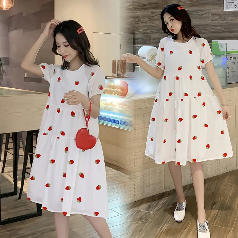 Платье для беременных женщин Летнее повседневное свободное платье большого