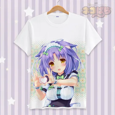 4 NEKOPARA мультфильм дизайн хлопковые футболки для мужчин's женщин Новое поступление Летний стиль короткий рукав косплэй Милая футболк - Цвет: 4