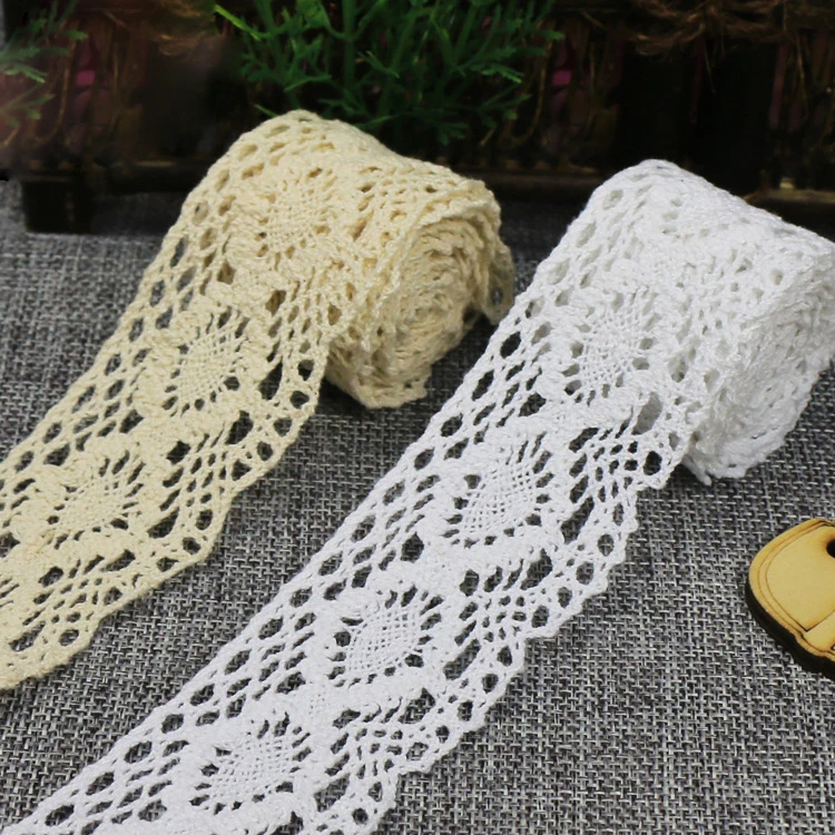 

Cotton Lace Fabric Embroidered Trims Ribbon For DIY Bridal Sewing Wedding Clothes
