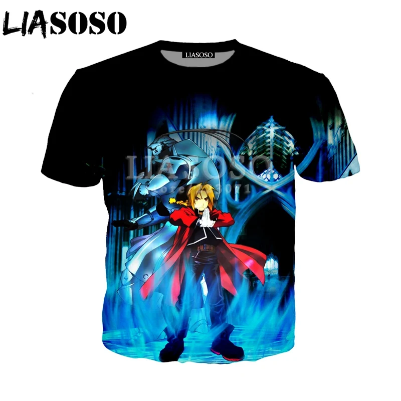 LIASOSO летняя модная мужская и женская футболка с коротким рукавом 3D принт аниме
