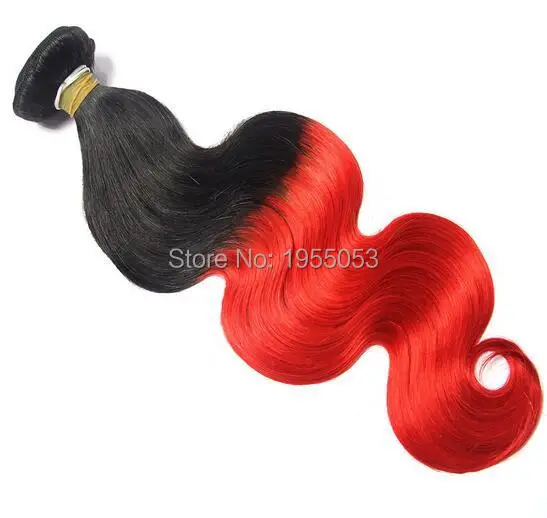 Два тона Человека Hai Переплетения Черный И Красный Наращивание Волос 300 Г 7А дева