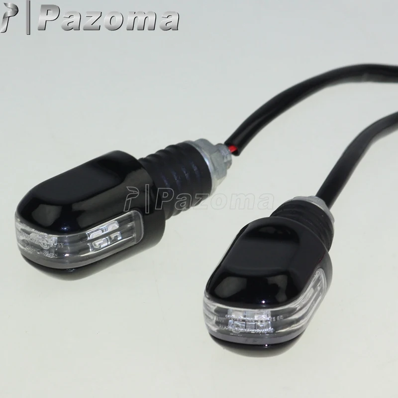 Черный мотоциклетный светодиодный указатель поворота с ручкой 22 мм для Harley Yamaha