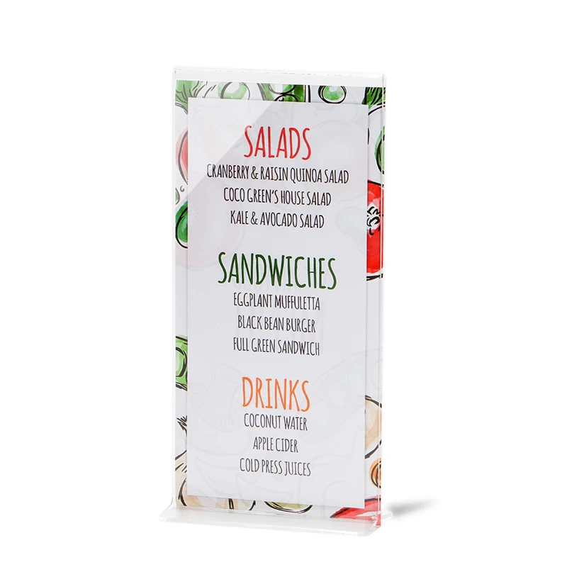 Прозрачная акриловая стойка для меню и карты держатель настольной вывески