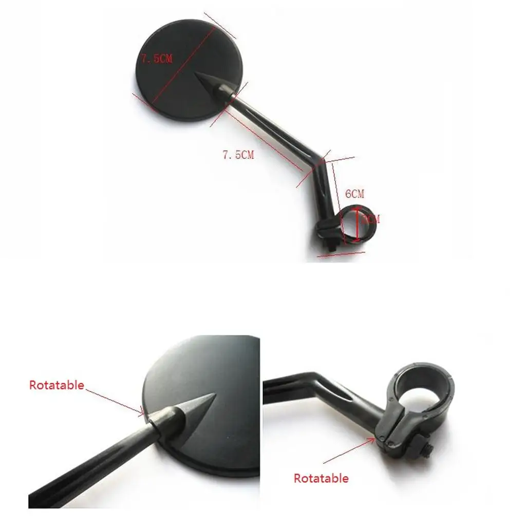 1x гибкое круглое зеркало заднего вида для велосипеда диаметр зеркала 8 см