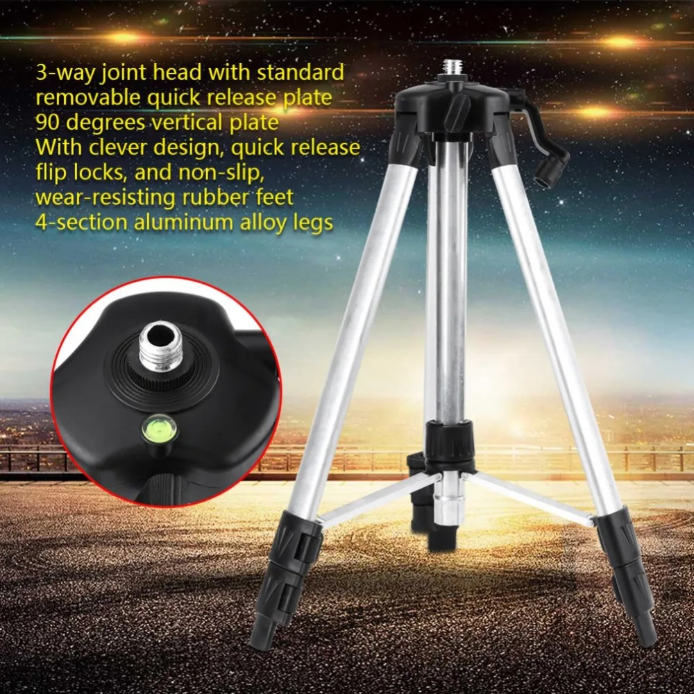 Laser Level Meter 360 Degree Self Leveling 2 Lines 1 Point Horizontal Vertical Levels 635nm Outdoor Mode Tripod | Инструменты