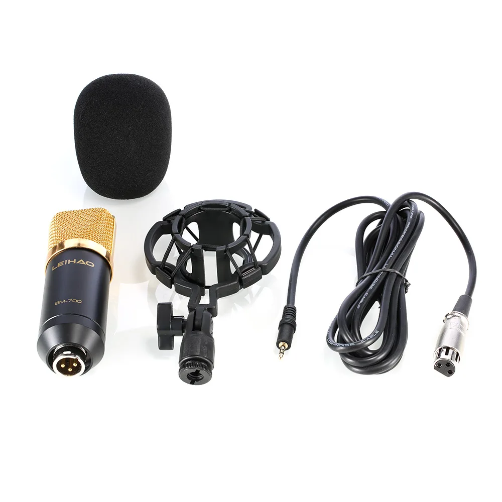 LEIHAO BM 700 Professional конденсаторный микрофон для радиовещания пение вокальный запись