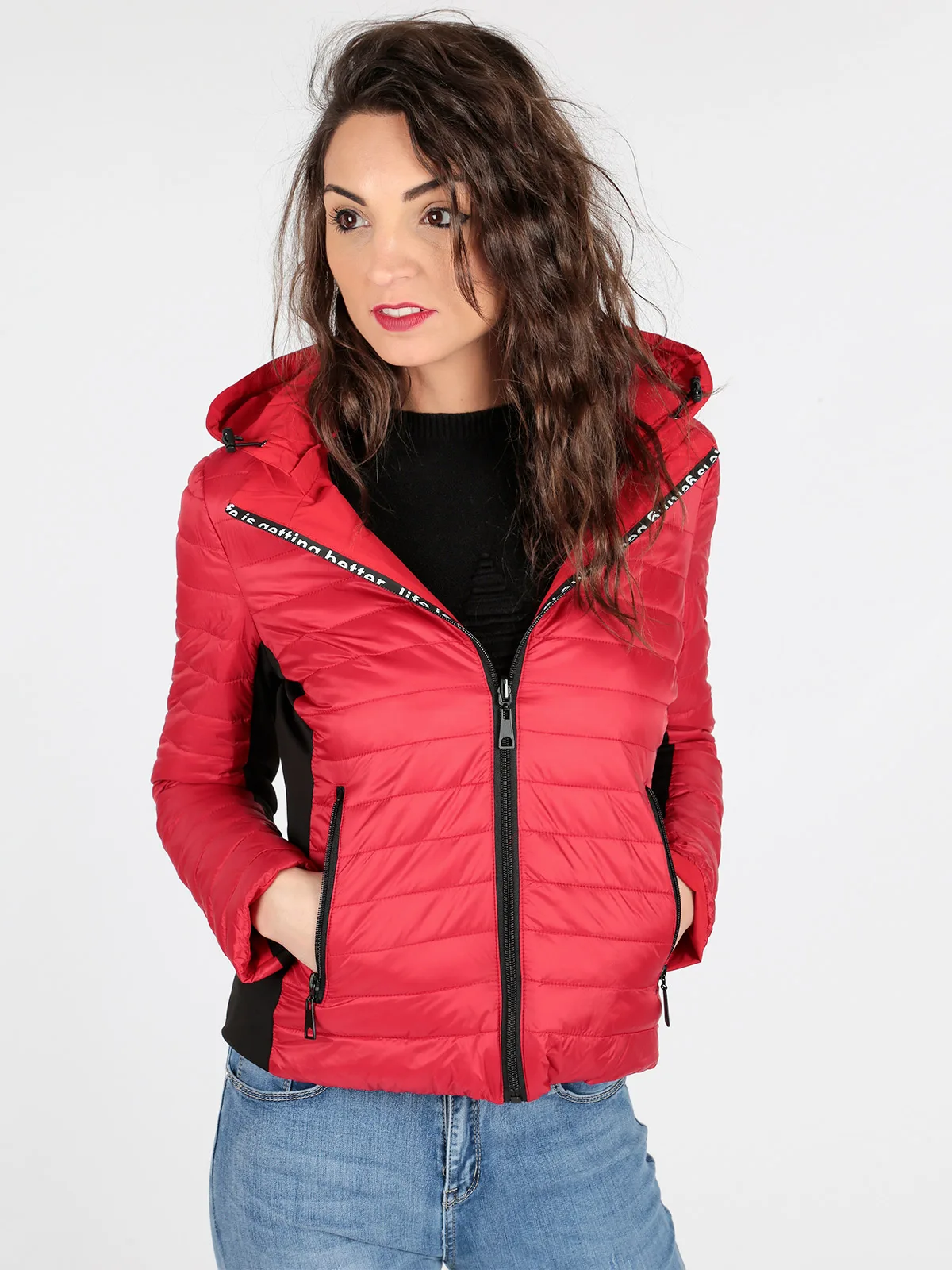 Красный Пальто с подкладкой женские зимние новые посвободнее утолщаются