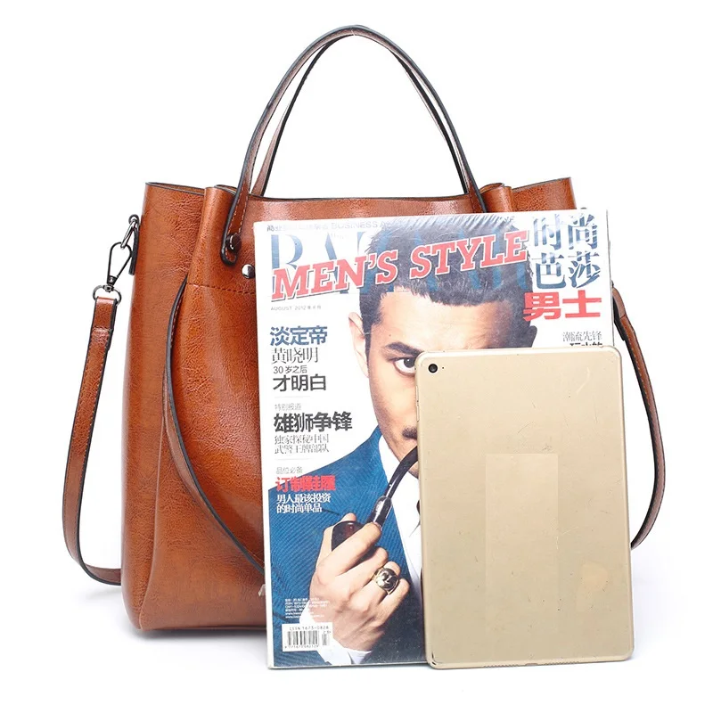 Женские сумки из натуральной кожи в стиле ретро Boston большие вместительные тоут