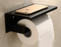 stainless steel wall mounted black toilet paper holder bathroom black paper tissue roller rod square shape sm999