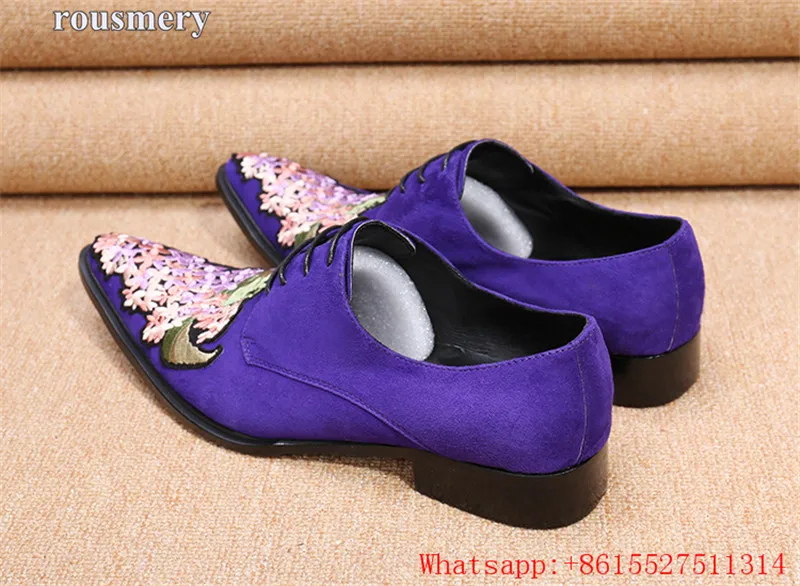 Люксовый Бренд Дизайнерские Туфли Мужские 2017 Вышивка Печать Оксфорды Мужчины