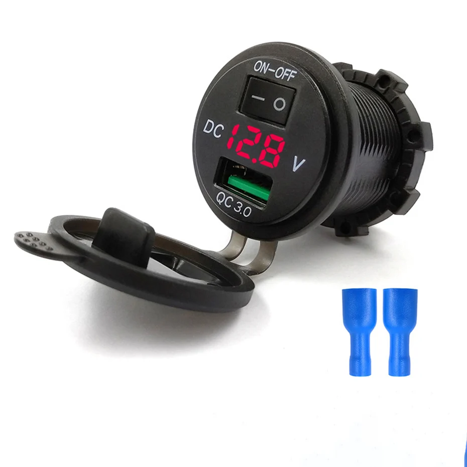 red QC3.0 автомобильное зарядное устройство универсальное USB Автомобильное зарядное устройство для iphone samsung Xiaomi автомобильное зарядное устройство для телефона с автономным переключателем - Название цвета: red