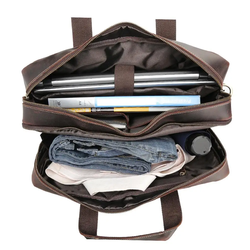 Дизайнерский мужской портфель Tiding из коровьей кожи деловая сумка для 17 дюймового