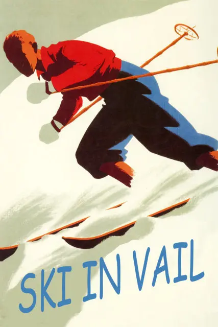 Винтажный постер для катания на лыжах спорта путешествий топы Колорадо нация
