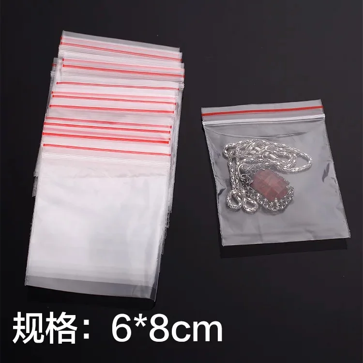 100pcs/lot Small Jewelry Ziplock Zipper Zipped Lock Bag Reclosable Plastic Poly Clear Bags Thickness 0.05mm | Дом и сад