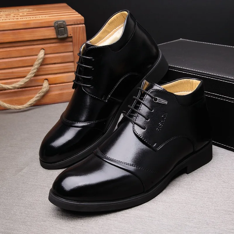 VANSISCOU Мужская зимняя обувь из мягкой кожи мужские ботильоны на шнуровке толстые