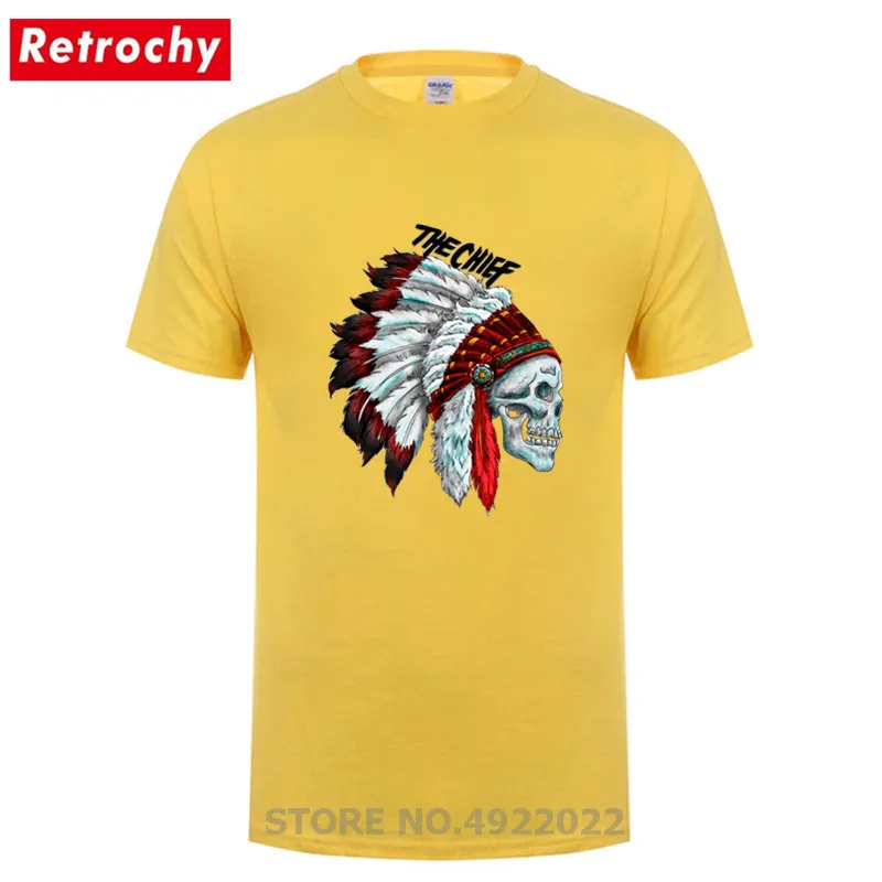 The Chief's Feathered Skull футболка новинка уличная одежда американский индейский вождь