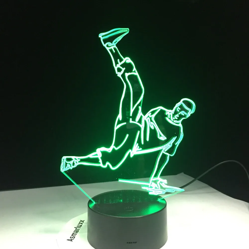 Уличных танцев светодиодный USB 3D ночные светильники 7 цветов лампа диско