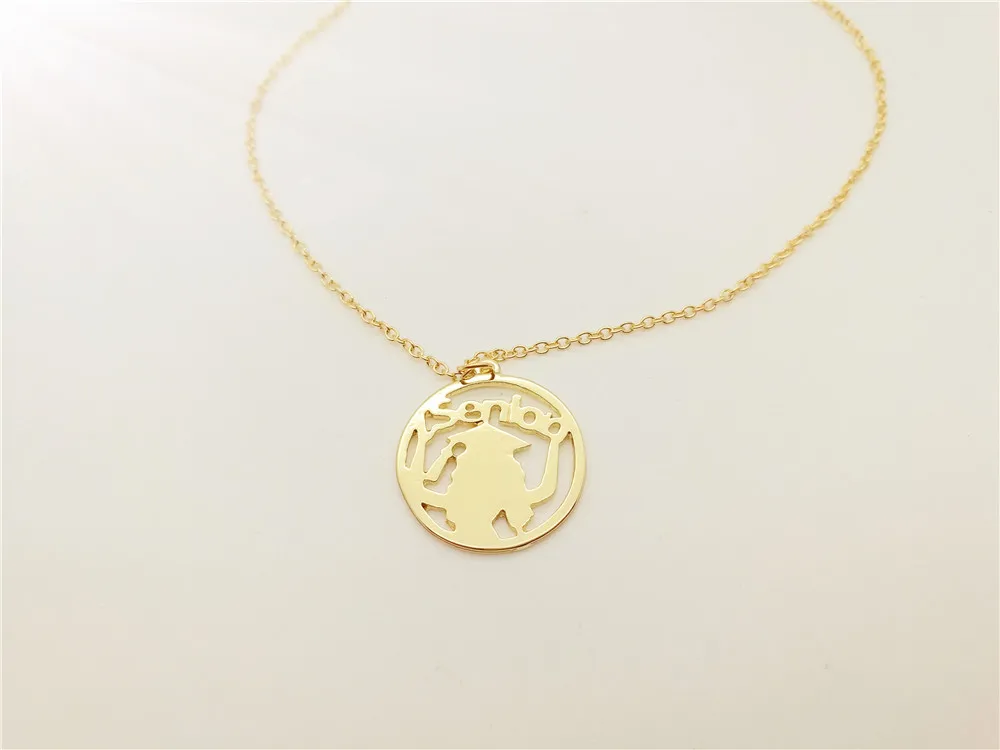 Ожерелье с буквенным принтом в виде букв круглого круга ожерелье для выпускного