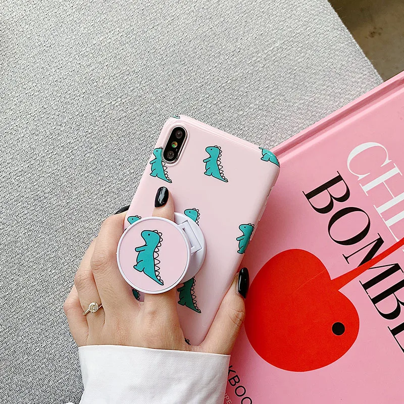 Чехол с динозаврами для Iphone 8, 7 Plus, X, 6S Plus, складной кронштейн, силиконовый мягкий чехол для телефона, для Iphone 7, задняя крышка, чехол