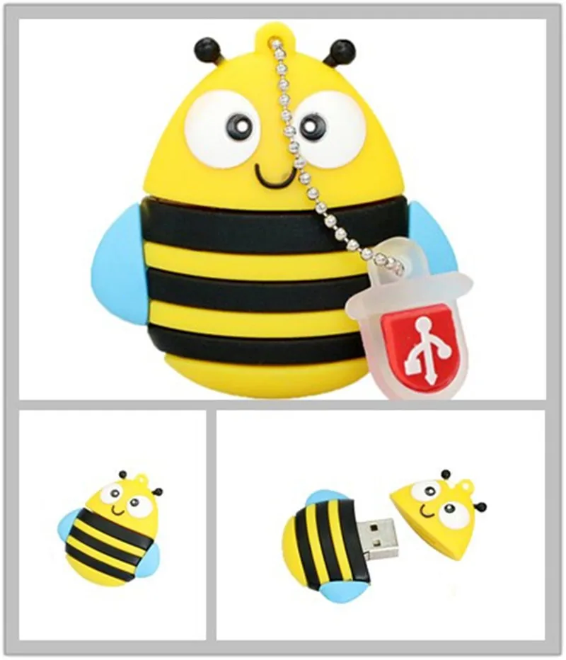 Мини-флеш-накопитель в виде милых пингвинов совы лисы мультяшная пчела